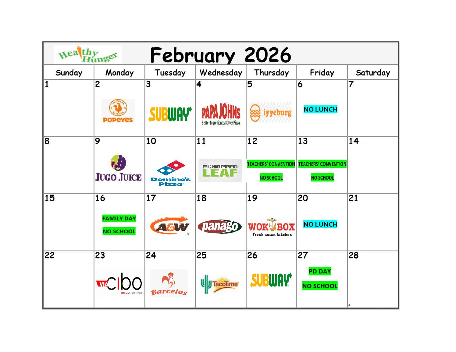 February Healthy Hunger